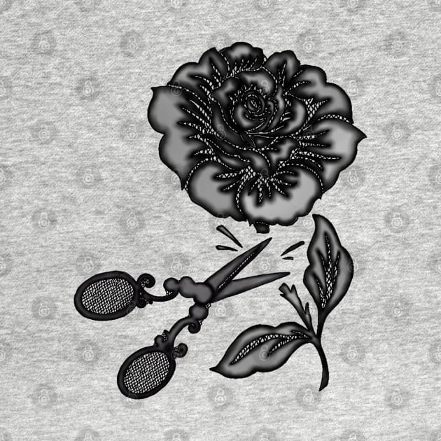 Black Lace Rose and Scissors by HB Loves Crafts